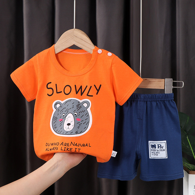 Seieroad Summer Children's Clothing Cartoon Unicorn Boys T-shirt + Pants Short Sleeve Children Clothing Set Teenage Tracksuit