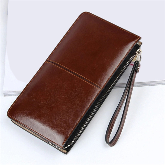 New Fashion Women Office Lady PU Leather Long Wallet Clutch Zipper Business Bag Wallet Card Holder Large Capacity Wallet