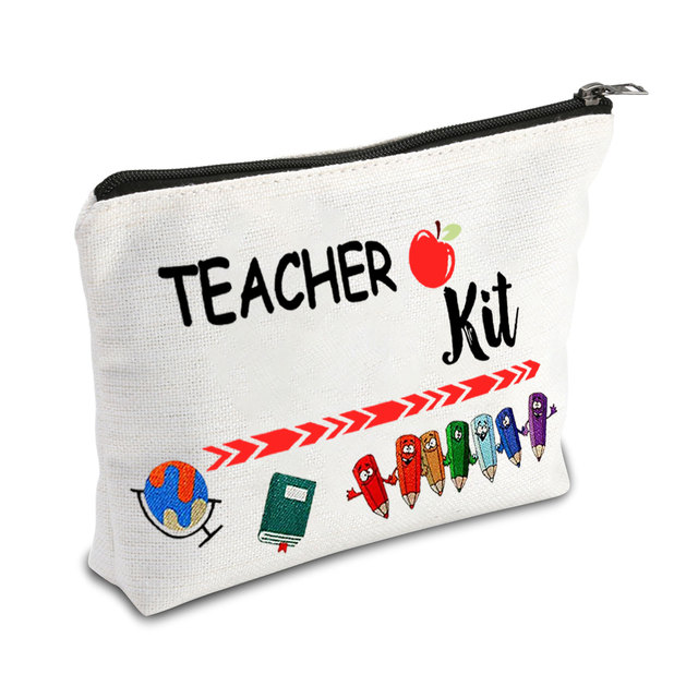 Female cosmetic Toiletry Bag Teacher Appreciation Gifts Teacher Makeup Bag Fashion Cosmetic Pouch Pencil Bag Printing Swanky Bag