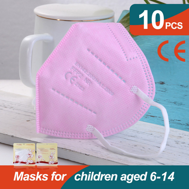 10-100pcs Cute Kids KN95 Mask CE FFP2 Mascarillas 5 Layers Children Mouth Mask Baby Respirator ffp2 Mask Ninos Girls Boys Masque