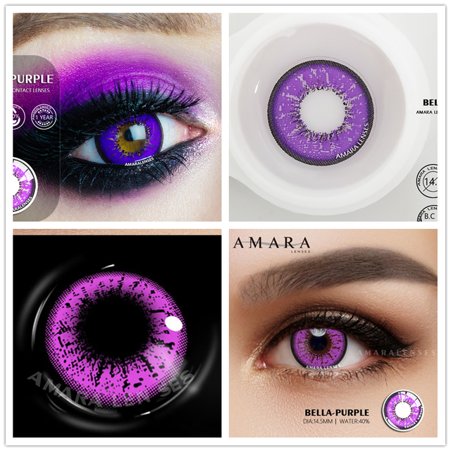 AMARA 2pcsCosplay أنيمي عيون العدسات للعيون AYY سلسلة ماكياج Sharingan الجمال العدسات اللاصقة العين مستحضرات التجميل اللون عدسة عيون