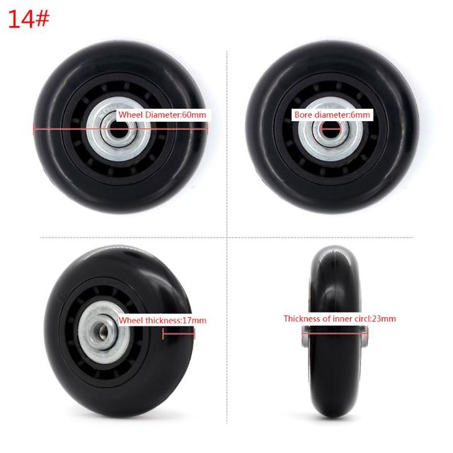 1PC Luggage Plastic Swivel Wheels Rotation Suitcase Replacement Wheels