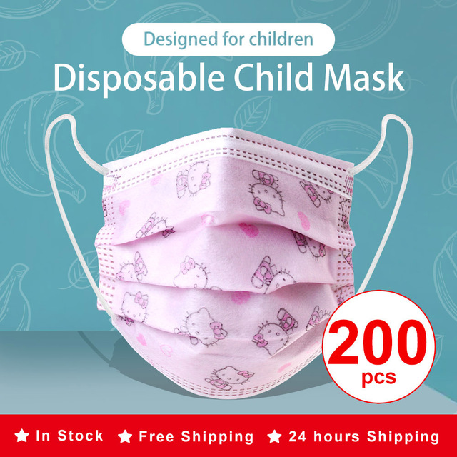 50/100pcs Cartoon Children Face Masks 3 Layer Disposable Mouth Flex Soft Breathable Cute Hygiene Kids Face Mask for Child