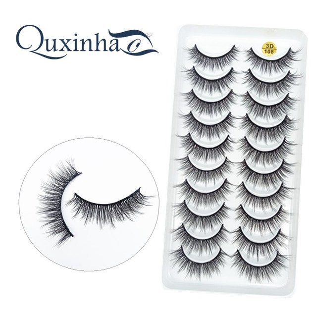 QUXINHAO wholesale 10 pairs lashes eyelashes cilios 3d mink lashes mink eyelashes wholesale false eyelashes maquiagem