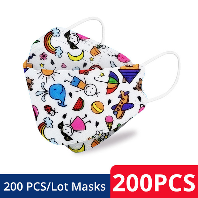 50-200pcs FPP2 Children's Mask KN95 Cartoon Face Mask Reusable Dustproof Breathable Protective For Boys Girl 4-12 Years Mascarilla