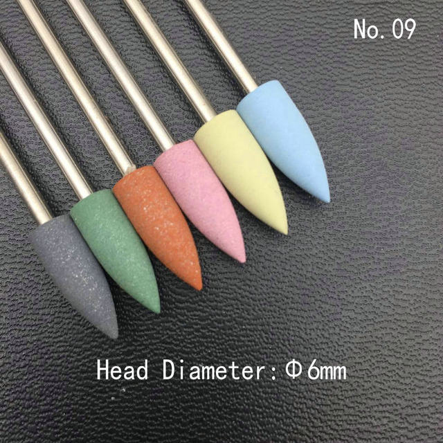 6pcs/set Rubber Silicon Nail Drill Grinding Cutter for Manicure Flexible Bit Polisher Machine Electric Nail File Art Tools