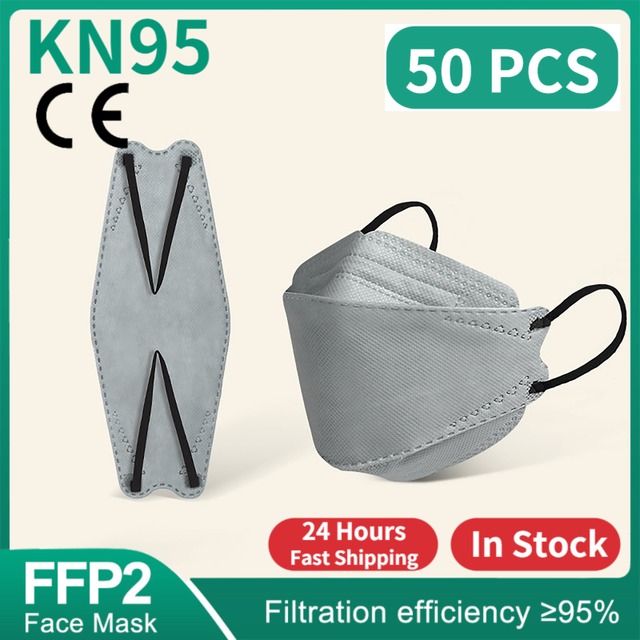 FFP2 Fish Mask KN95 Mascarillas Adult Morandi ffp2 Mask 4 Layer Respirator Approved FFP2 Face Masks Breathing Mouth Mask