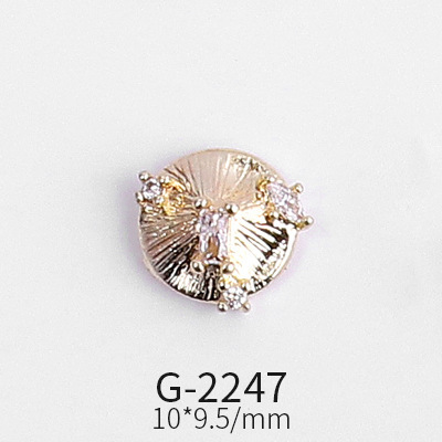 Nail Art Accessories Net Red Nail Art Real Gold Zircon Love Lion Anchor Micro Inlaid Nail Diamond Decoration G-2239