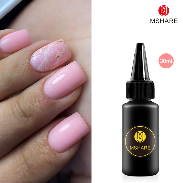 MSHARE Builder Nail Extension Gel Refill Nails Extension Thick Quick Building Clear Pink Led UV Gel Soak Off 30ml