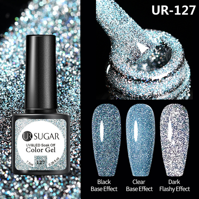 UR SUGAR 7.5ml Glitter Reflective Gel Nail Polish Manicure Nail Art Semi Permanent UV LED Nail Polish Lamp