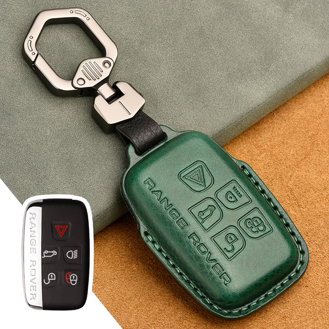 Luxury Genuine Leather Car Key Case For Jaguar Land Rover Evoque Sport Accessories Keychains Bag Holder Keyring Fob Shell