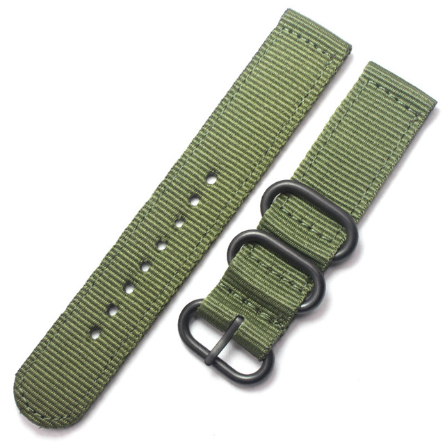 High quality 6 colors NATO watchband 18mm 20mm 22mm 24mm nylon waterproof watch band strap sport stainless steel bracelet buckle