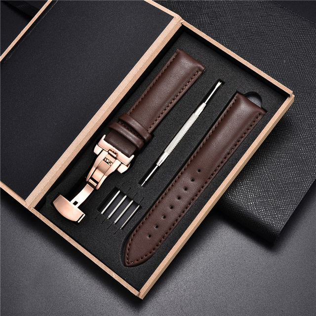 Leather Straps With Box For Samsung Galaxy Watch 4 40mm 44mm/4 Classic 42mm 46mm Active 2 Band Replacement Watchband Bracelets