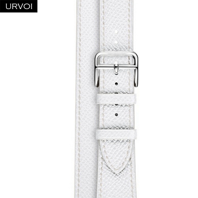 URVOI Double Round Band for Apple Watch Series 7 6 SE 5 4 3 Strap for iwatch Strap High Quality Soft Genuine Leather Loop Wraps