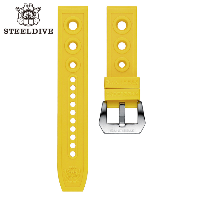 Steeldave Automatic Mechanical Strap 20mm Replacement Watch Bands Automatic Watch Bracelets Diving Watches Waffle Strap 20/22mm