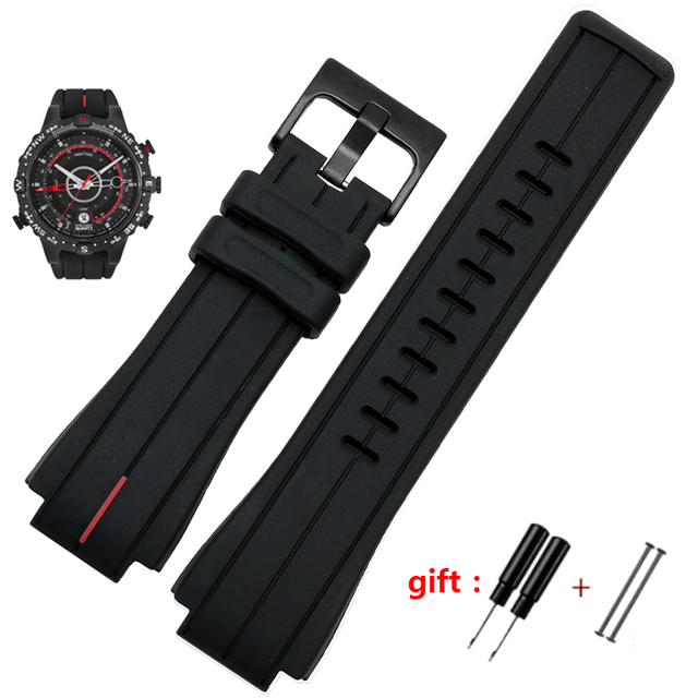 High Quantity Rubber Watchband For Timex WATCHT2N720 T2N721 TW2T76300 Black Waterproof Silicone Sport Strap 28*16mm