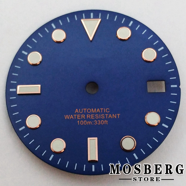 29mm sterile black green blue watch dial with date window for NH35 NH35A automatic movement accessories parts