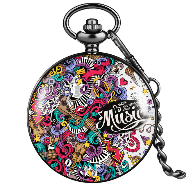 New accept custom men women unique quartz pocket watch with thick chain collectible watches graduation gift for classmates