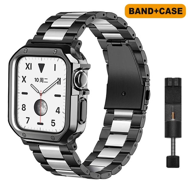 Straps for IWO Series 6/7 Smart Watch Z36 T100 Plus W37 Smartwatch Soft Case Stainless Steel Band T500 X6 W26Pro for DT100 HW22