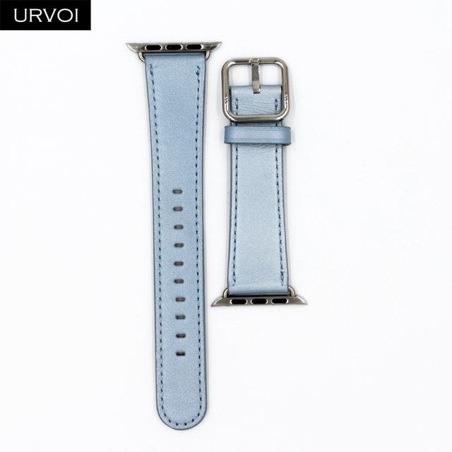 URVOI Band for Apple Watch Series 7 6 SE 5 4 3 Calf Leather Strap for iwatch with Classic Buckle Modern Design GEN.2 41mm 45mm