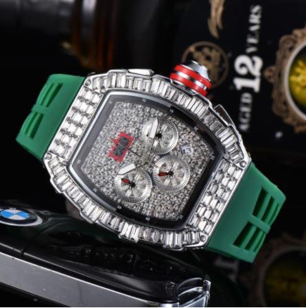 Fashion Brand RM Diamond Casual Women Watch Sport Gel Silicone Chronograph Woman Man Couples Steel Calendar Quartz Watches