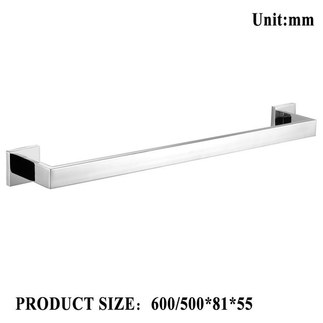 Chrome Polished Double Towel Bars Bathroom Towel Hanger Stainless Steel Bathroom Accessories Soap Dish Toilet Brush Holder