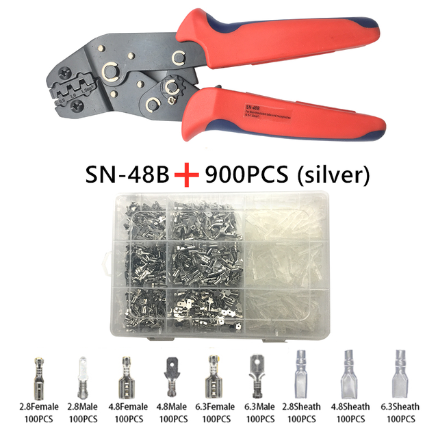 900/600/315pcs 2.8/4.8/6.3mm Insulated Crimp Terminals Seal Electrical Wire Connectors Crimp Terminal Connector Assortment Kit