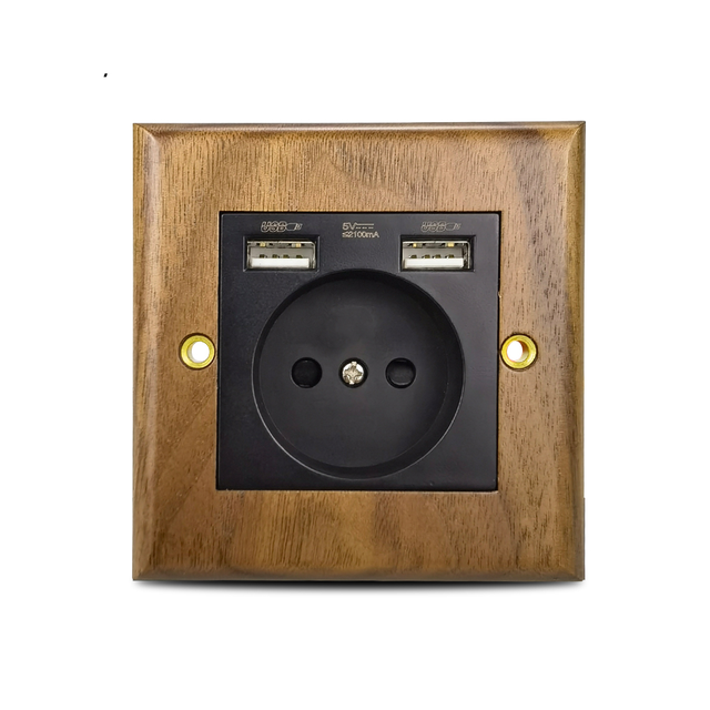 DepoGuye high quality retro American light switch socket, pure wood copper toggle switch panel, home and bed wall light switch