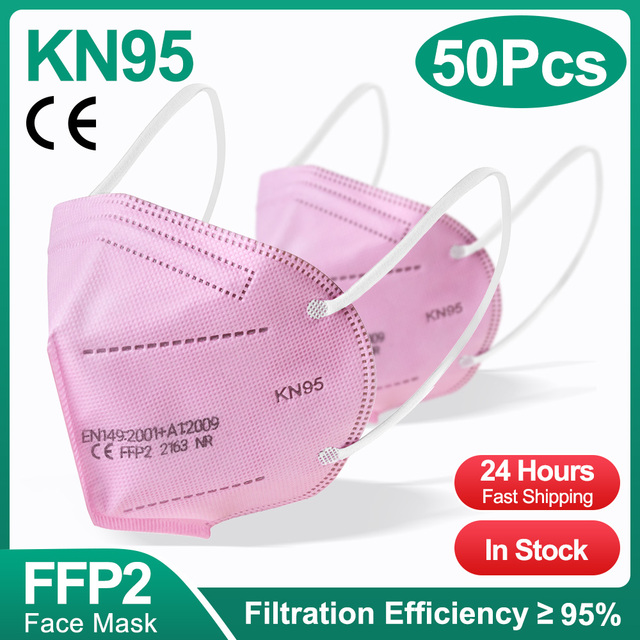 1-100pcs KN95 Masks ffp2fan 5 Layers Mouth Mask FFP2 KN95 Respirator FPP2 Masque FFP 2 Protective Face Mascarillas Masken CE