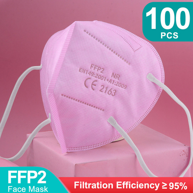 20-100 قطعة ffp2fan ce mascarillas ffp2reuse zable الألوان واقية الفم قناع kn95 masque ffpp2 mascarillas kn95 شهادة