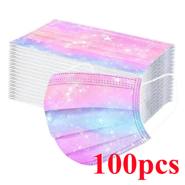 10-100pcs Disposable Face Mask 3 Layer Non-woven Filter Star Mouth Face Mask Anti-Dust Adult mascarillas quiurgicas homology adas