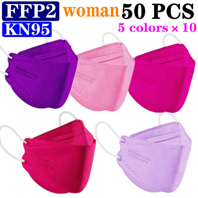 KN95 FFP2 CE 80 Unique Print Beauty Wholesale Fish Mask Mascarillas Protective Breathing Anti Fog Adult Colorful Masques