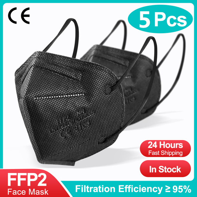 5-100pcs FPP2 Approved Protective ffp2mask FFP2 Mascarillas Negras 5 Layers Reusable KN95 Mask ffp2 mascarillas certificadas