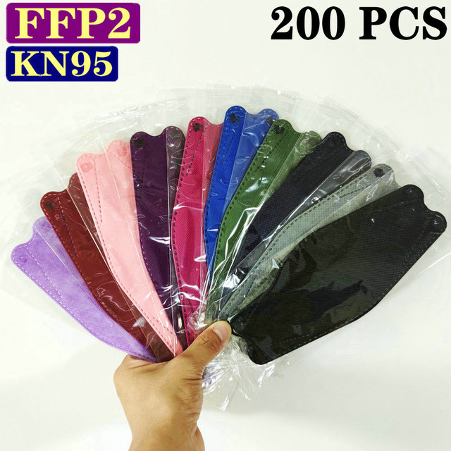 Wholesale KN95 FFP2 CE 100-200pcs 80 Unique Print Fish Mask Mascarillas Protective Breathing Adult Woman Colorful Masques