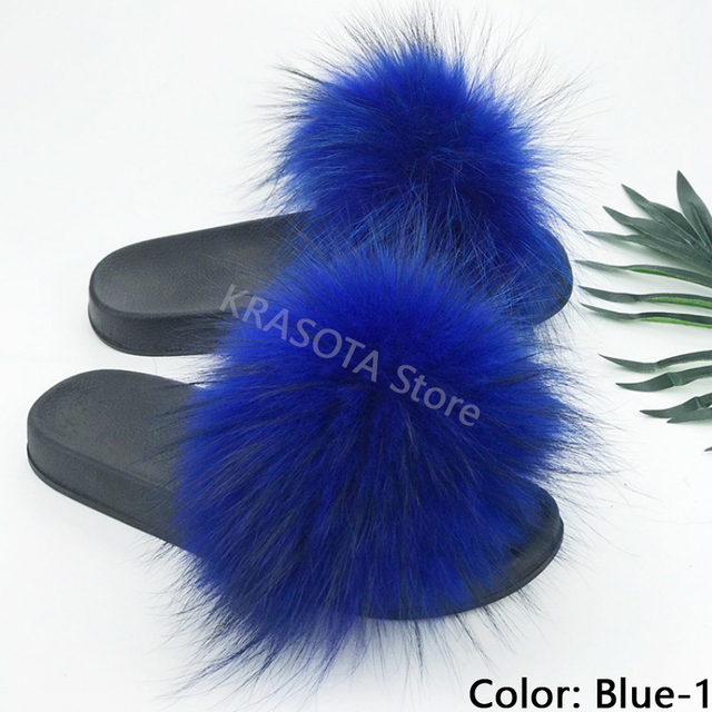 Natural Fur Slippers Women Home Fluffy Slippers House Furry Slides Luxury Summer Flip Flops with Real Fur Wholesale Dropshipping