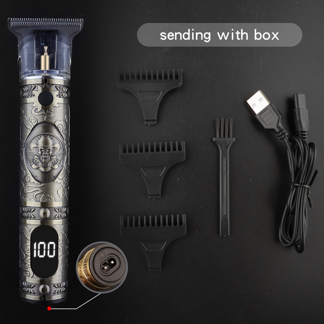 T9 Professional Electric Hair Clipper Trimmer For Man 0mm Baldheaded Barber Hair Cutting Machine Cordless Shaver