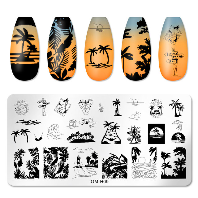 Nail Stamping Plates Natural Animal Snake Scale Flower Grass Tree Theme Image Template Nail Art Template Decoration 42 Designs