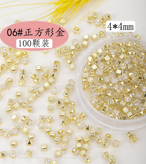 100PCS Claw diamond super flash water drop horse eye zircon jewelry new exquisite square crystal transparent open diamond