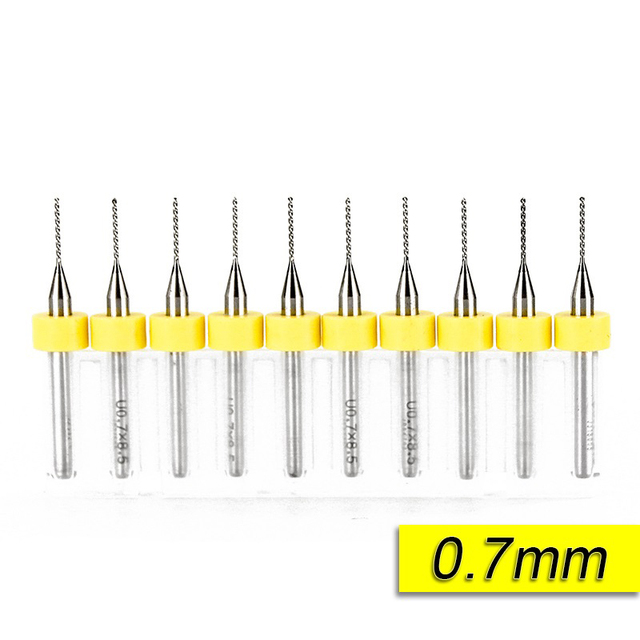 XCAN 10pcs/set 0.3mm to 1.2mm PCB Mini Drill Bits Tungsten Steel Carbide for Printing Circuit Board CNC Drill Bits Machine