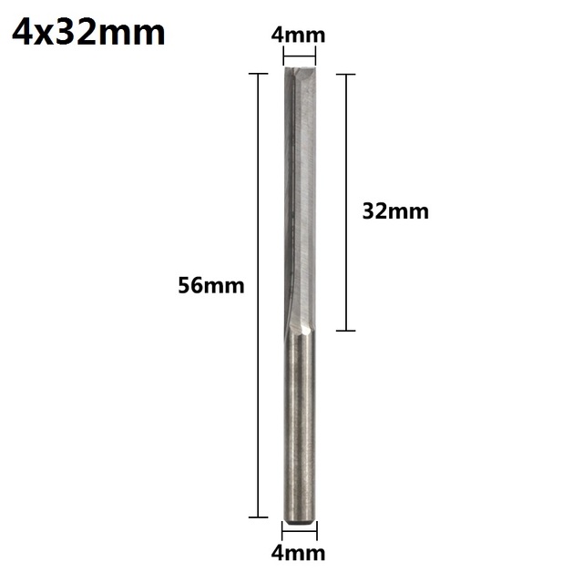 XCAN 1pc 4mm/6mm Shank 2 Flute Straight End Mill Carbide CNC Router Bit Engraving Bit Straight Slot Milling Cutter