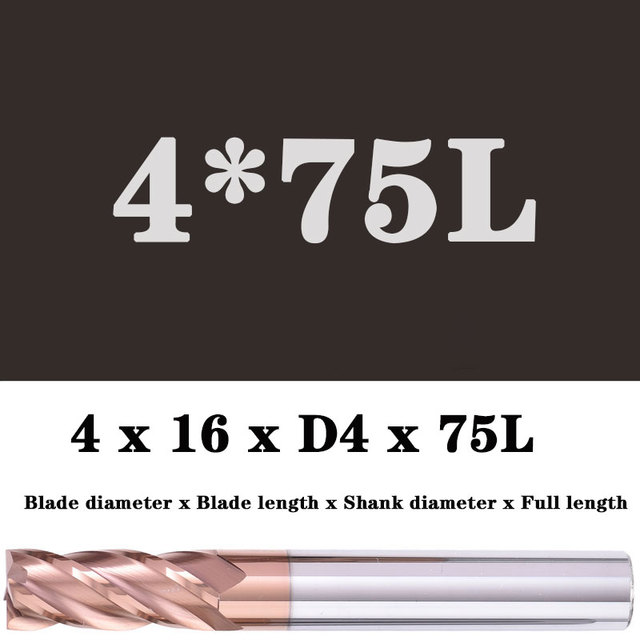 قاطعة المطحنة سبيكة طلاء التنغستن الصلب أداة Maching Hrc55 Endmill قاطعة المطحنة عدة طحن آلة أدوات نك راوتر بت