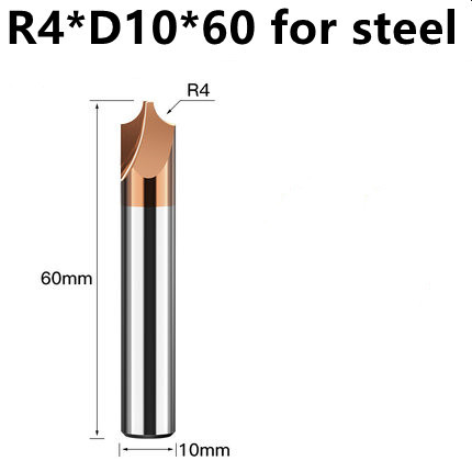 Tungsten Carbide Radius Corner Rounding Cutter End Mill Tool CNC R0.5 R1 R2 R3 R6 Chamfer Out Radish Quarter Circle Router