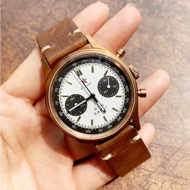 Pilot watch 1963 sapphire mirror bronze retro mechanical military watches flying aviation chronograph new year gift men watches