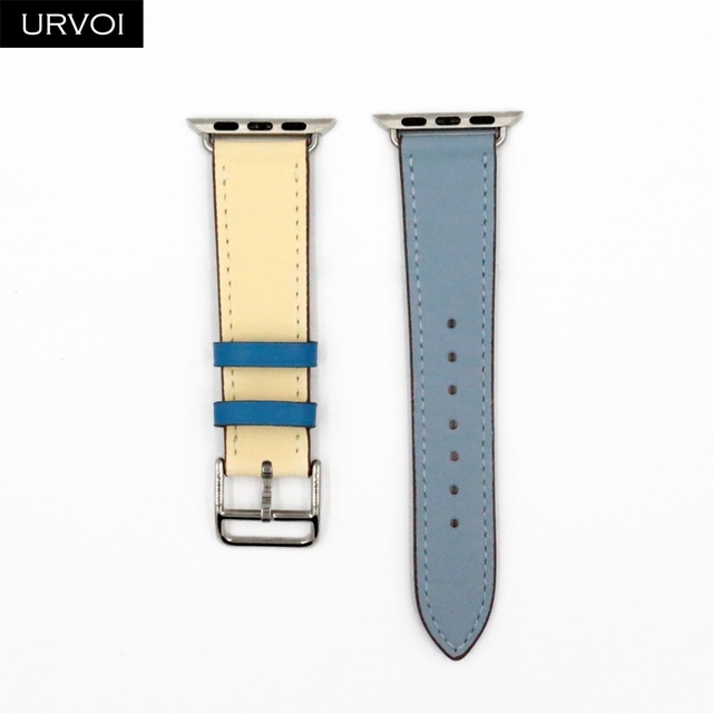 URVOI Leather Band for Apple Watch Series 7 6 SE 5 4 3 2 1 Round One for iwatch Straps Wrist Band Classic Design 41 45mm