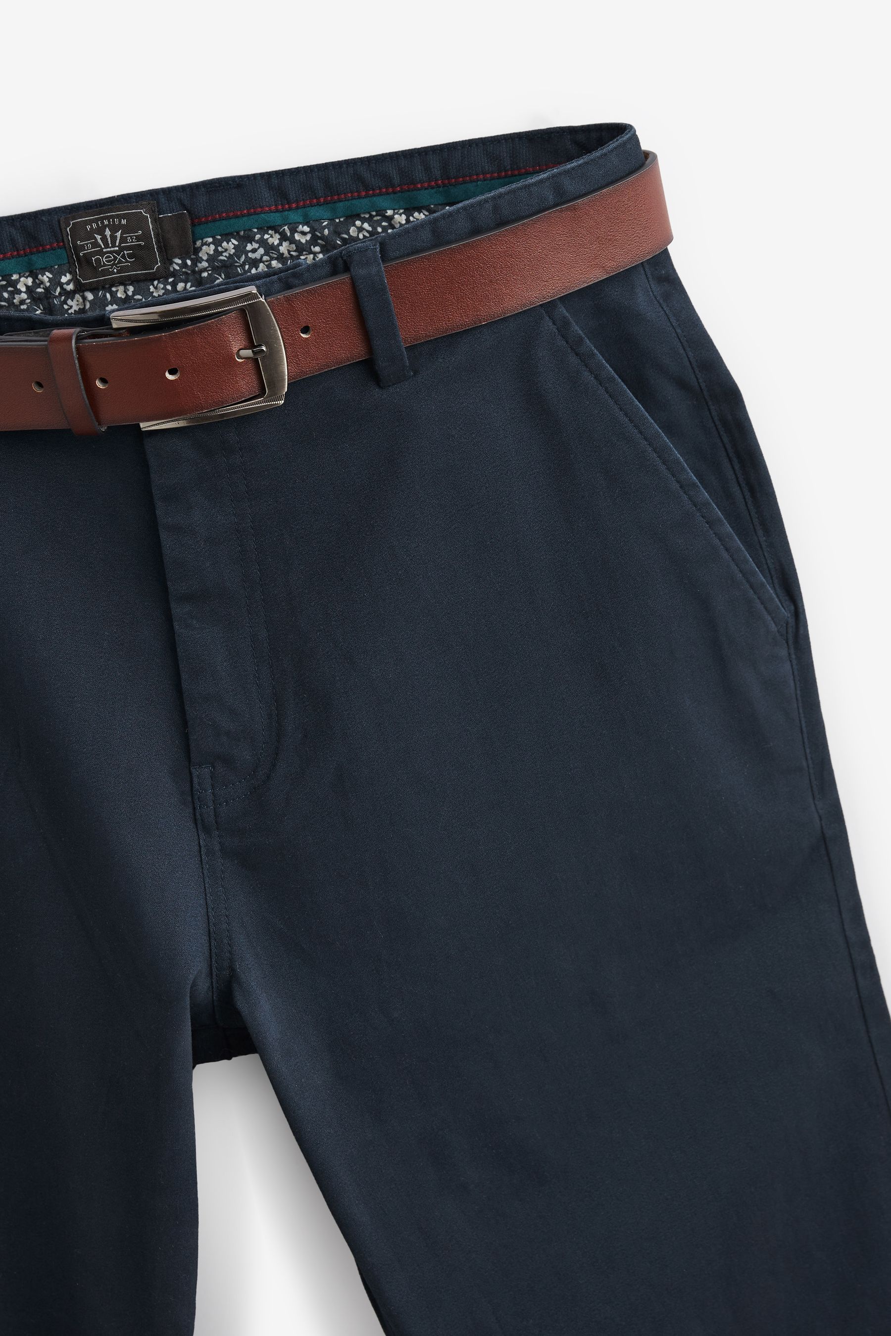 Belted Soft Touch Chino Trousers Straight Fit