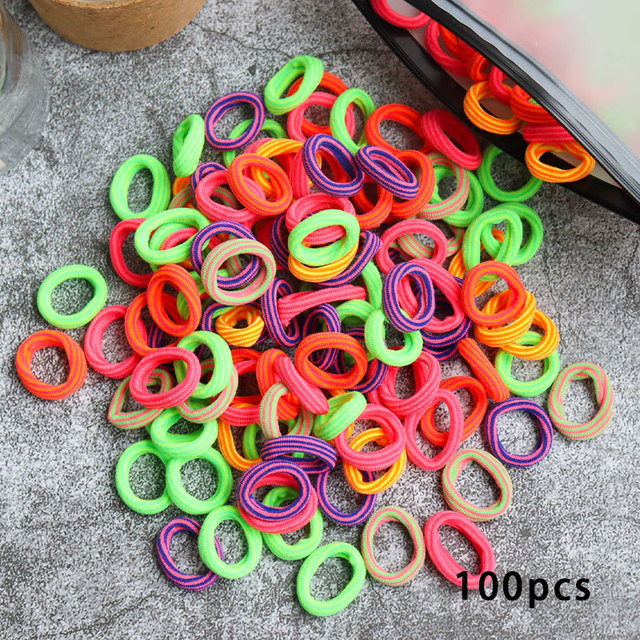 Toddler Hair Bands Baby Girl Children Headbands Colorful Elastic Hair Tie Nylon Scrunchie Hair Rope 50/100pcs Hair Accessories