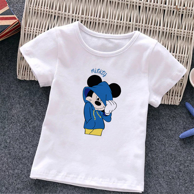 Baby Donald Duck T-shirt Cute Cartoon Print T-shirt Summer White O-Neck Short Sleeve Baby Boys Girls Clothes Baby Clothes