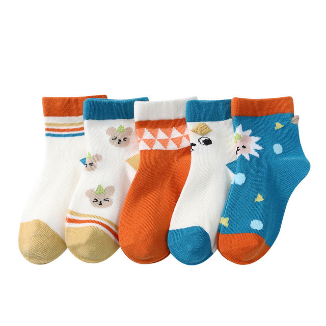 5 Pairs Cute Cartoon Kids Socks Autumn Winter Warm Baby Boys Girls Socks Soft Cotton Toddler Baby Children Socks 1-12 Years