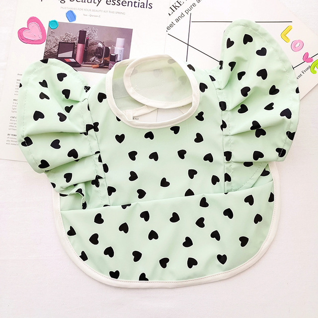 Waterproof Baby Food Eating Baby Bibs PU Cartoon Smock For Babies Feeding Clothes Sleeveless Bib With Pocket Newborn Baby Bib