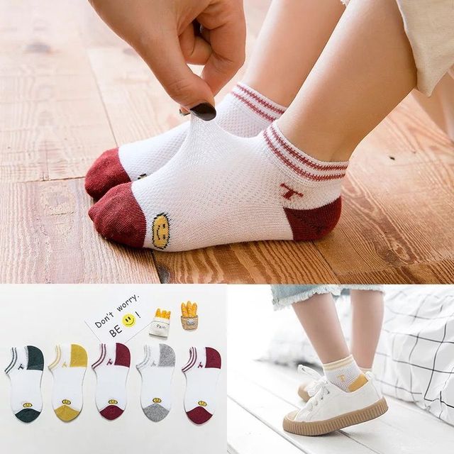 Soft Cotton Children Socks Cute Cartoon Casual Boys Socks Thin Mesh Summer 5pairs/lot Kids Socks Sport Baby Boy Socks 1-12 Years